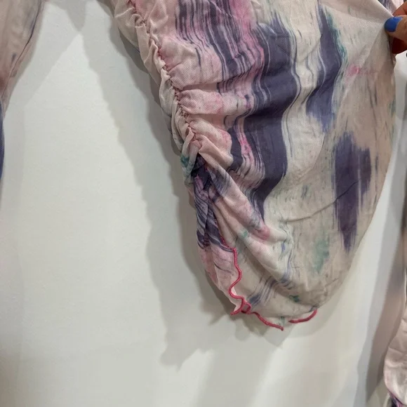 Urban outfitters Sheer Tie-Dye Long Sleeve Top - Pink & Purple - Picture 4 of 5